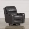 Scorpio Dark Grey Wallaway Swivel Glider Recliner -Furniluxe 107893 0