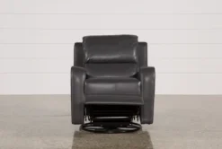 Scorpio Dark Grey Wallaway Swivel Glider Recliner -Furniluxe 107893 2