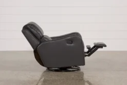 Scorpio Dark Grey Wallaway Swivel Glider Recliner -Furniluxe 107893 4