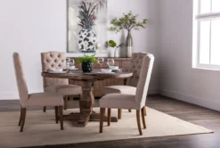 Caden 55" Round Dining Table -Furniluxe 109143 natural wood round dining table room 10