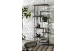 Austin 83" Bookcase -Furniluxe 209190 natural metal bookcase room 35