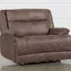 Garland Bark Cuddler Power Recliner With Power Headrest & USB -Furniluxe 218301 grey fabric recliner 1