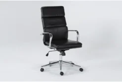 Moby Black Faux Leather High Back Rolling Office Chair -Furniluxe 223558 black faux leather office chair side 18