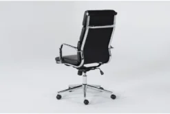 Moby Black Faux Leather High Back Rolling Office Chair -Furniluxe 223558 black faux leather office chair side 19