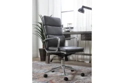 Moby Grey Faux Leather High Back Rolling Office Chair -Furniluxe 223560 grey multi media office chair room 32