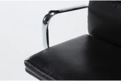 Moby Black Faux Leather Low Back Rolling Office Chair -Furniluxe 223564 black faux leather office chair detail 44