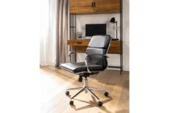 Moby Black Faux Leather Low Back Rolling Office Chair -Furniluxe 223564 black faux leather office chair room 49