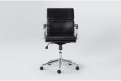 Moby Black Faux Leather Low Back Rolling Office Chair