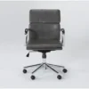 Moby Grey Faux Leather Low Back Rolling Office Chair 1 Moby Grey Faux Leather Low Back Rolling Office Chair -Furniluxe 223566 grey faux leather office chair signature 01