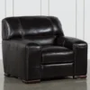 Grandin Blackberry Leather Chair -Furniluxe 228140 black leather chair 1