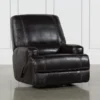 Grandin Blackberry Leather Glider Recliner -Furniluxe 228148 black leather recliner 1
