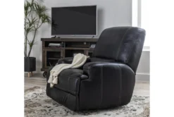 Grandin Blackberry Leather Glider Recliner -Furniluxe 228148 black leather recliner room 35