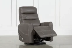 Hercules Grey Swivel Glider Rocker Recliner With Adjustable Headrest -Furniluxe 228212 grey fabric recliner 3