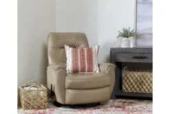 Rogan II Leather Cafe Latte Swivel Glider Recliner -Furniluxe 228288 brown leather recliner room 36