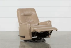 Rogan II Leather Cafe Latte Swivel Glider Recliner -Furniluxe 228288 latte leather recliner 4