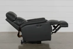 Connie Smoke Power Wallaway Recliner With Power Headrest & USB 18 Connie Smoke Power Wallaway Recliner With Power Headrest & USB -Furniluxe 240981 grey fabric recliner detail 06