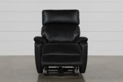 Connie Midnight Power Wallaway Recliner With Power Headrest & USB -Furniluxe 240982 black fabric recliner detail 03