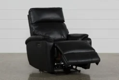 Connie Midnight Power Wallaway Recliner With Power Headrest & USB -Furniluxe 240982 black fabric recliner detail 04
