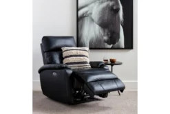 Connie Midnight Power Wallaway Recliner With Power Headrest & USB -Furniluxe 240982 black fabric recliner room 41