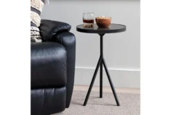 Connie Midnight Power Wallaway Recliner With Power Headrest & USB -Furniluxe 240982 black fabric recliner room 42