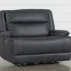 Garland Charcoal Cuddler Power Recliner With Power Headrest & USB -Furniluxe 240991 charcoal fabric recliner 1