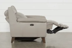 Moana Taupe Leather Power Reclining Chair With USB -Furniluxe 242018 beige leather power reclining chair 3