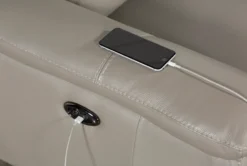 Moana Taupe Leather Power Reclining Chair With USB -Furniluxe 242018 beige leather power reclining chair 5