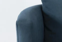 Twirl 37" Swivel Velvet Accent Chair -Furniluxe 244379 blue fabric swivel detail 44