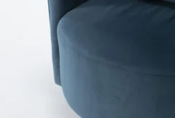 Twirl 37" Swivel Velvet Accent Chair -Furniluxe 244379 blue fabric swivel detail 45