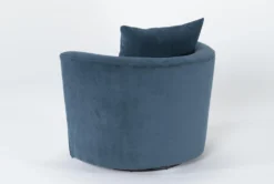 Twirl 37" Swivel Velvet Accent Chair -Furniluxe 244379 blue fabric swivel side 19