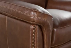 Cassidy Leather Swivel Chair -Furniluxe 244440 brown leather chair detail 03