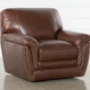 Cassidy Leather Swivel Chair -Furniluxe 244440 brown leather chair signature 01