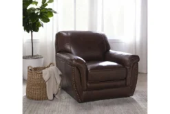 Cassidy Leather Swivel Chair -Furniluxe 244440 brown leather swivel room 41