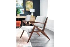 Kendrick Stone Accent Chair -Furniluxe 244489 natural fabric accent chair room 07