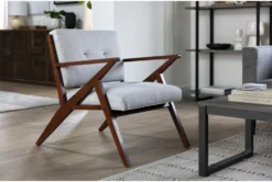 Kendrick Stone Accent Chair -Furniluxe 244489 natural fabric accent chair room 83