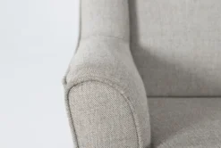 Bailey Linen Flare Arm Wing Skirted Swivel Glider -Furniluxe 244534 natural fabric accent chair detail 46