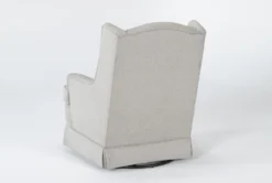 Bailey Linen Flare Arm Wing Skirted Swivel Glider -Furniluxe 244534 natural fabric accent chair side 19