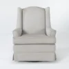 Bailey Linen Flare Arm Wing Skirted Swivel Glider 2 Bailey Linen Flare Arm Wing Skirted Swivel Glider -Furniluxe 244534 natural fabric accent chair signature 01