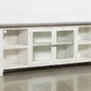 Dixon White 84" TV Stand With Glass Doors 1 Dixon White 84" TV Stand With Glass Doors -Furniluxe 244783 white wood 84 inch tv stand 1