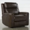 Stetson Chocolate Leather Power Recliner With Power Headrest, Lumbar & USB -Furniluxe 246961 brown leather recliner signature 01