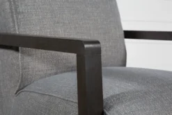 Kathleen Dark Grey Swivel Glider Chair -Furniluxe 248829 grey fabric glider arm 03