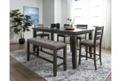 Ashford II 60-78" Extension Counter Table -Furniluxe 251030 grey wood counter height table room 33