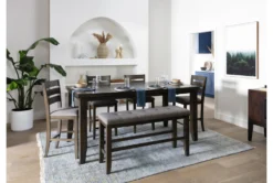 Ashford II 60-78" Extension Counter Table -Furniluxe 251030 grey wood counter height table room 41