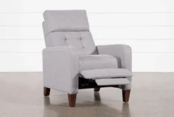 Darnell Grey Push Back Recliner -Furniluxe 252110 grey polyester push back recline 03