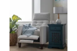 Darnell Grey Push Back Recliner -Furniluxe 252110 grey polyester push back room 35