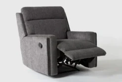 Hewitt Grey Manual Recliner -Furniluxe 254372 grey fabric recliner recline 07