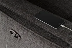 Hewitt Grey Power Recliner With USB -Furniluxe 254397 grey fabric power recliner with usb feature 06