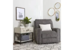 Hewitt Grey Power Recliner With USB -Furniluxe 254397 grey fabric recliner room 35