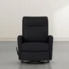 Dale IV Leather Swivel Glider Recliner -Furniluxe 255884 black leather recliner signature 01