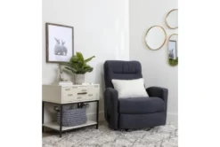 Dale IV Fabric Swivel Glider Recliner -Furniluxe 255885 blue fabric swivel glider room 35